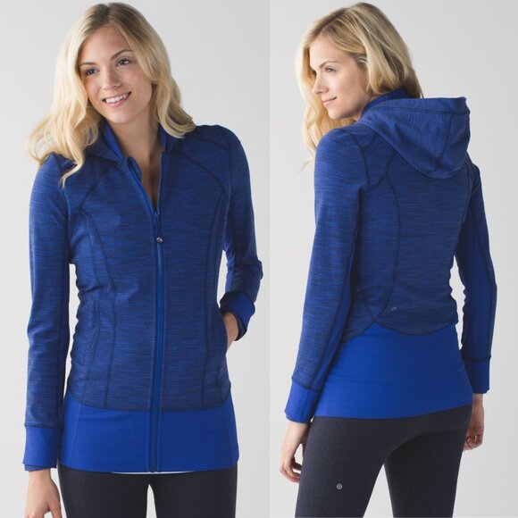 Lululemon Daily Practice Jacket In Diamond Jacquard Space Dye Sapphire Size 4 - Picture 1 of 9